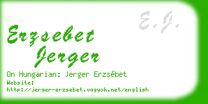 erzsebet jerger business card